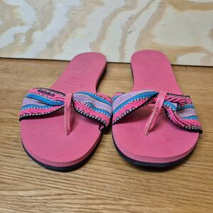 Havaianas You St Tropez Pink Bow Flip Flop Sandals Womens US 9 10 Brazil